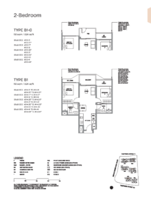 Type B1, B1-G (2b, 624sqft)