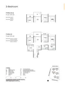 Type C1, C1-G (3b, 800sqft)
