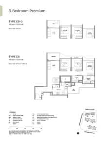 Type C6, C6-G (3b+HS, 1023sqft)