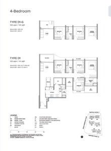 Type D1, D1-G (4b+ST, 1141sqft)